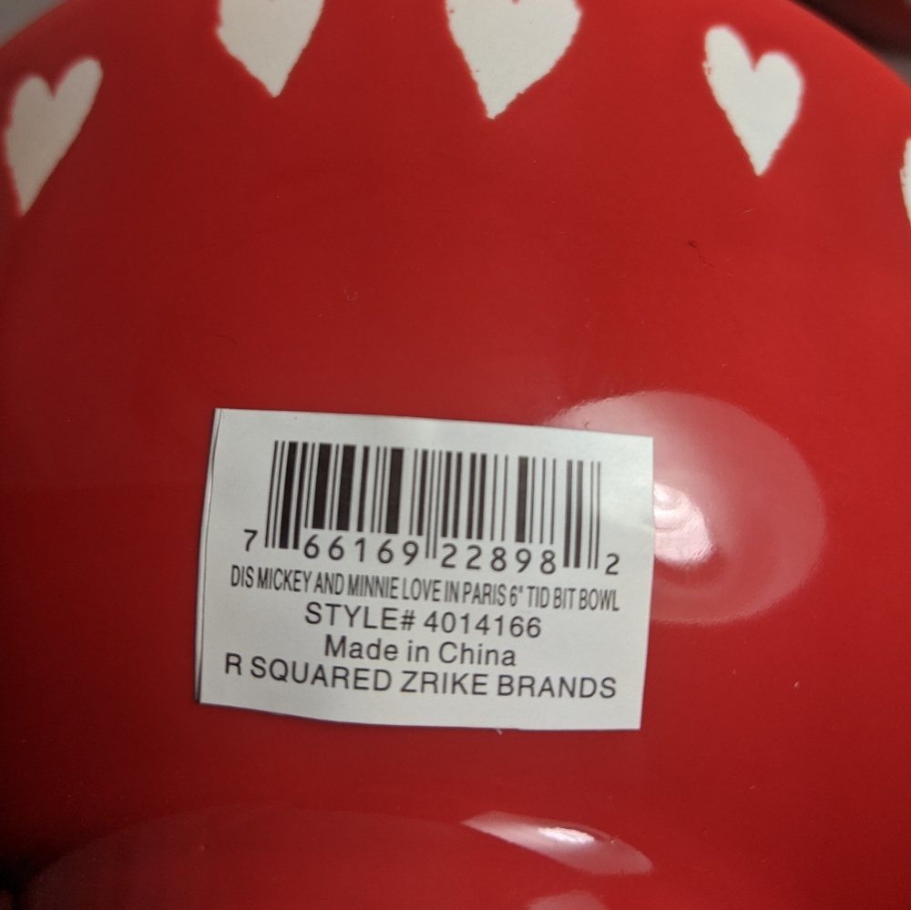 Disney Minnie Mickey Love Paris Tidbit Bowl - Picture 4 of 4